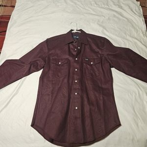 Wrangler Heavy Pearl Snap Button Up Shirt New with Tags